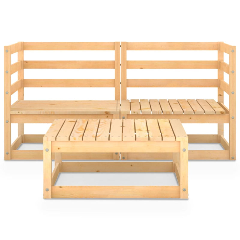 vidaXL 3 Piece Garden Lounge Set Solid Pinewood