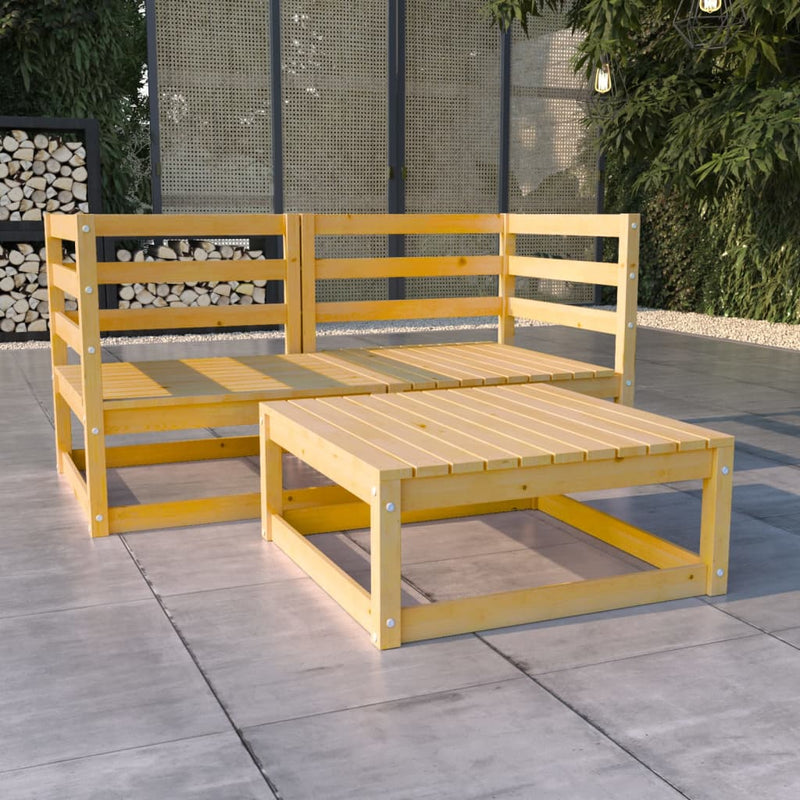 vidaXL 3 Piece Garden Lounge Set Solid Pinewood