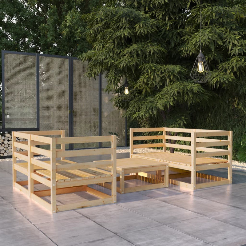 vidaXL 5 Piece Garden Lounge Set Solid Pinewood