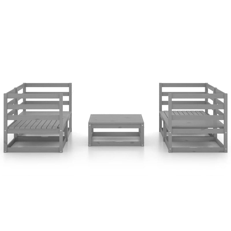 vidaXL 5 Piece Garden Lounge Set Grey Solid Pinewood