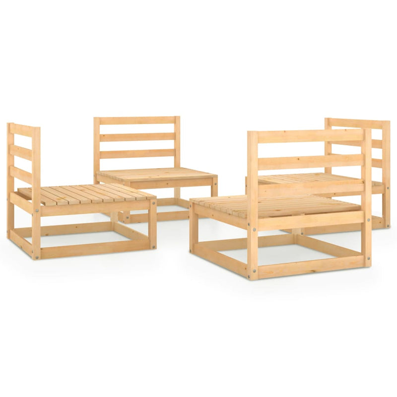 vidaXL 4 Piece Garden Lounge Set Solid Pinewood