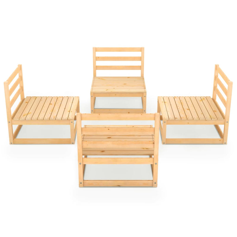 vidaXL 4 Piece Garden Lounge Set Solid Pinewood