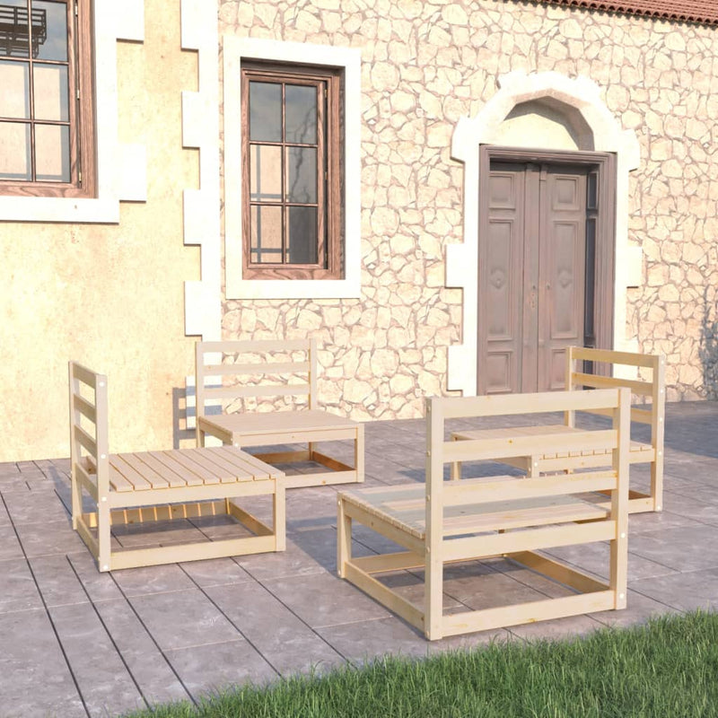 vidaXL 4 Piece Garden Lounge Set Solid Pinewood