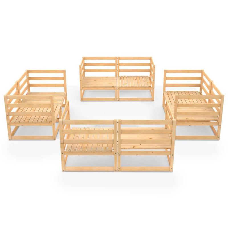 vidaXL 8 Piece Garden Lounge Set Solid Pinewood