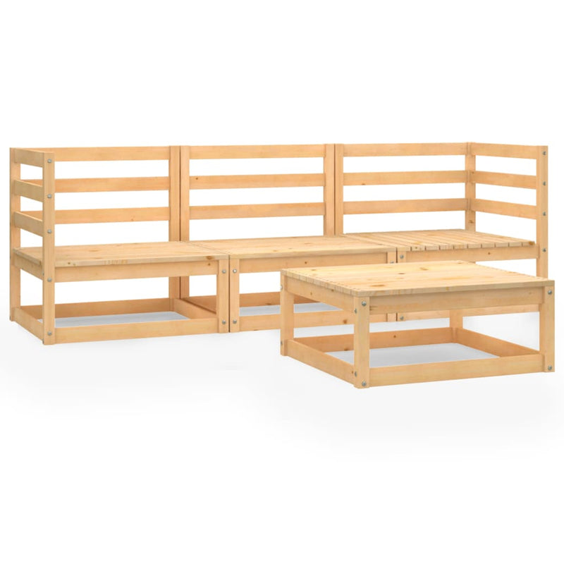 vidaXL 4 Piece Garden Lounge Set Solid Pinewood