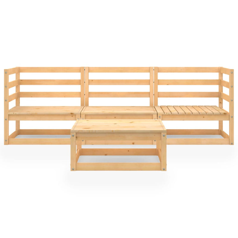 vidaXL 4 Piece Garden Lounge Set Solid Pinewood