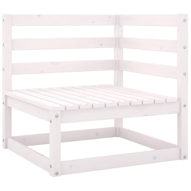 vidaXL 4 Piece Garden Lounge Set White Solid Pinewood