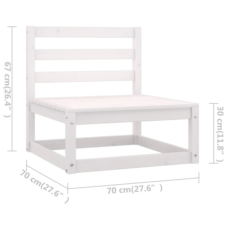 vidaXL 4 Piece Garden Lounge Set White Solid Pinewood