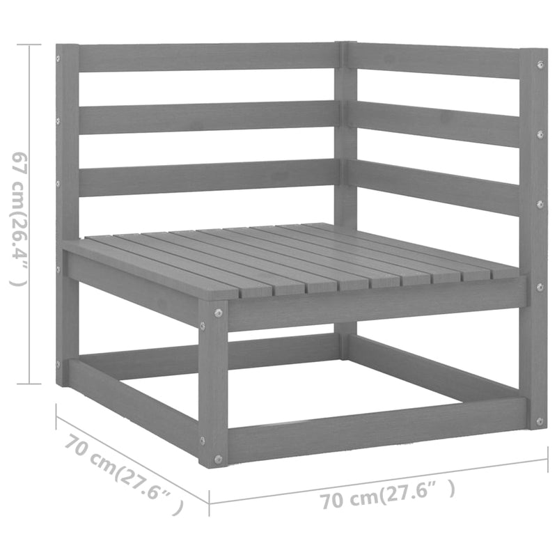 vidaXL 4 Piece Garden Lounge Set Grey Solid Pinewood