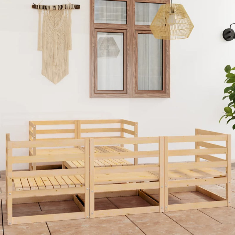 vidaXL 6 Piece Garden Lounge Set Solid Pinewood