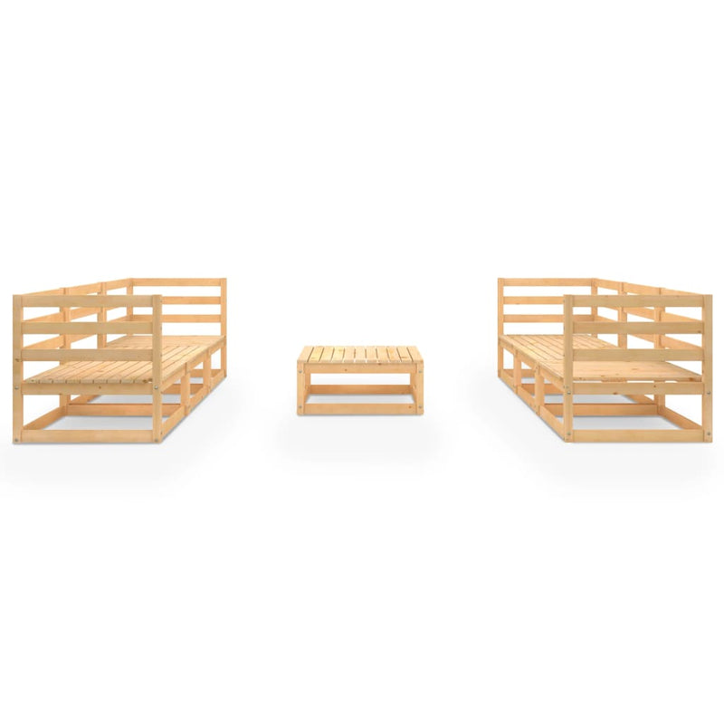 7 Piece Garden Lounge Set Solid Pinewood