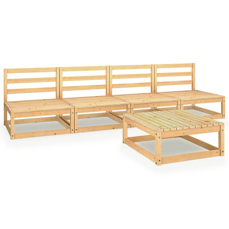 vidaXL 5 Piece Garden Lounge Set Solid Pinewood