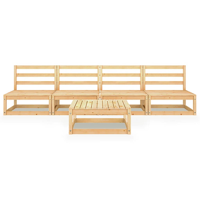 vidaXL 5 Piece Garden Lounge Set Solid Pinewood