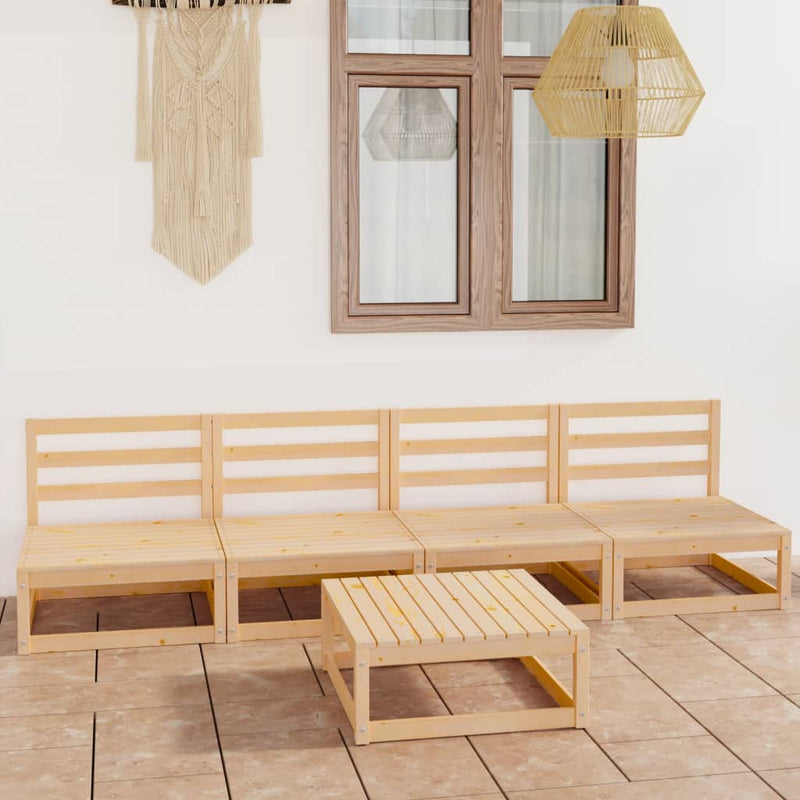 vidaXL 5 Piece Garden Lounge Set Solid Pinewood