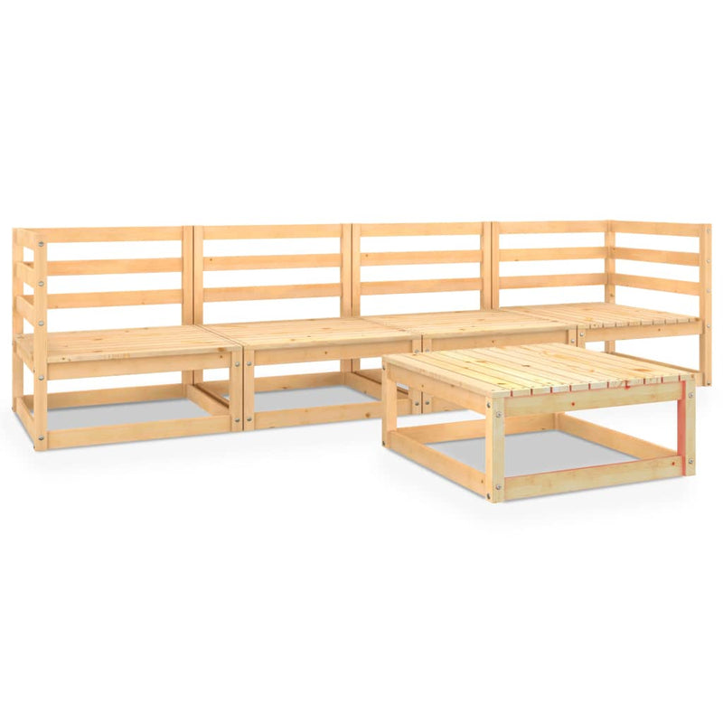 vidaXL 5 Piece Garden Lounge Set Solid Pinewood