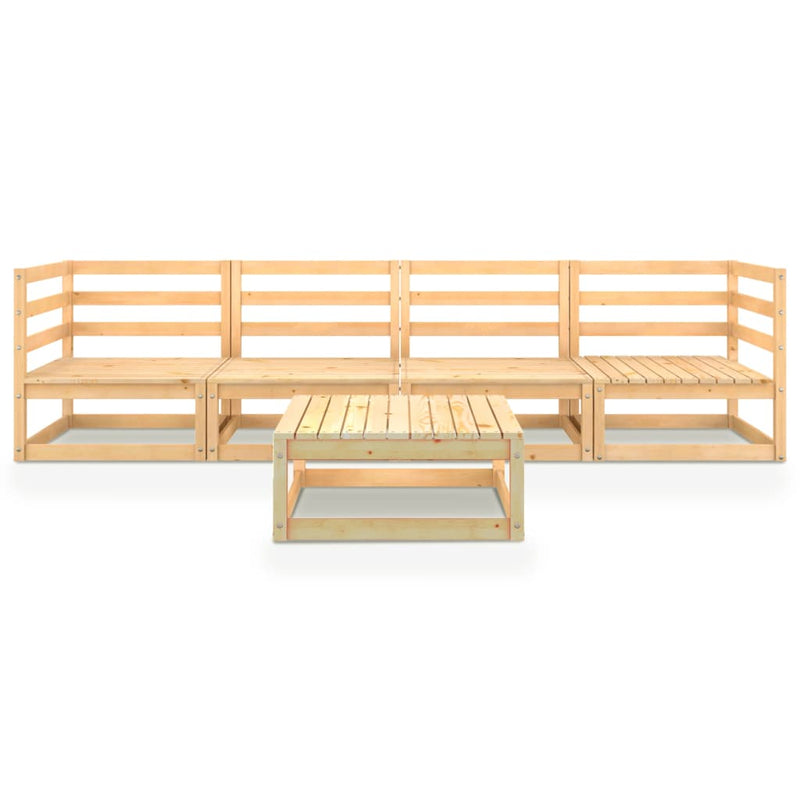 vidaXL 5 Piece Garden Lounge Set Solid Pinewood