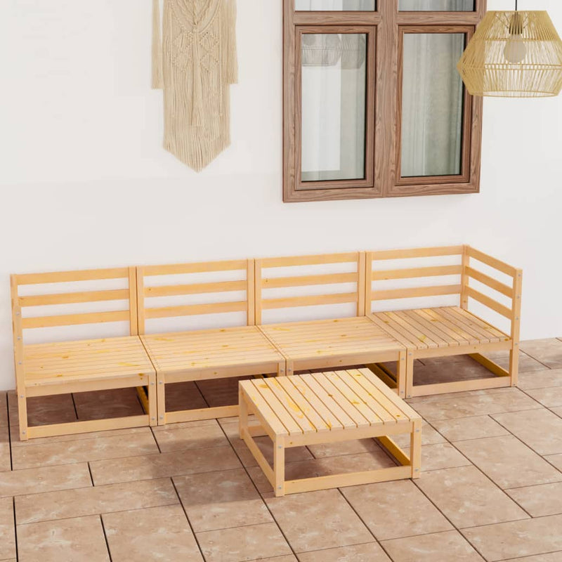 vidaXL 5 Piece Garden Lounge Set Solid Pinewood