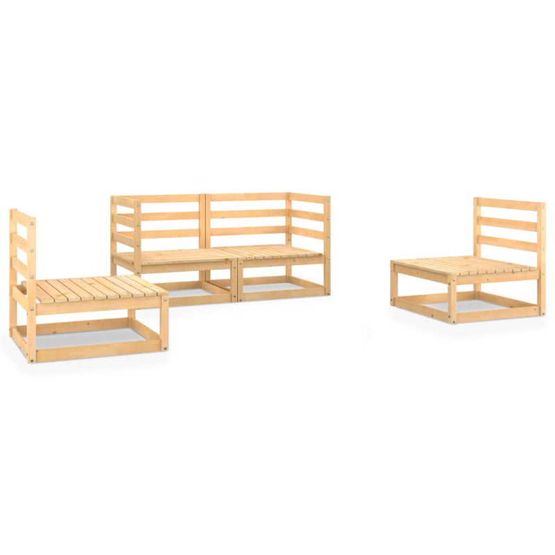 vidaXL 4 Piece Garden Lounge Set Solid Pinewood