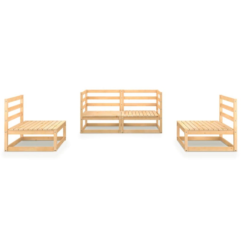 vidaXL 4 Piece Garden Lounge Set Solid Pinewood