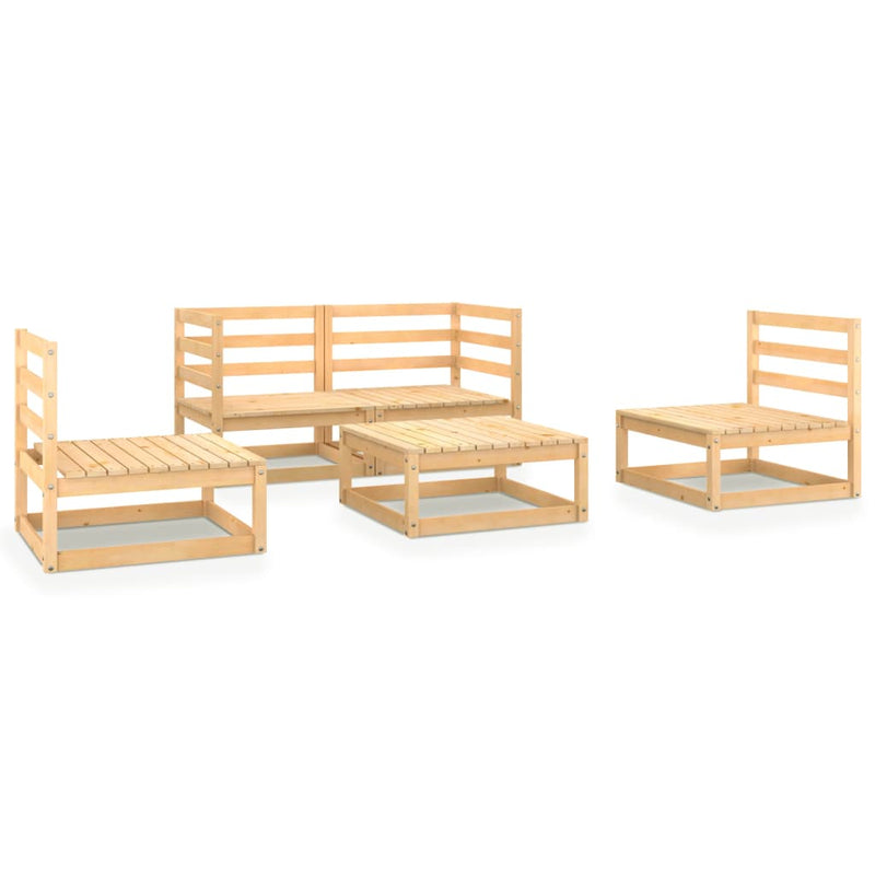 vidaXL 5 Piece Garden Lounge Set Solid Pinewood