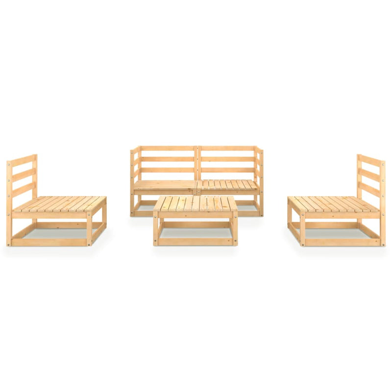 vidaXL 5 Piece Garden Lounge Set Solid Pinewood