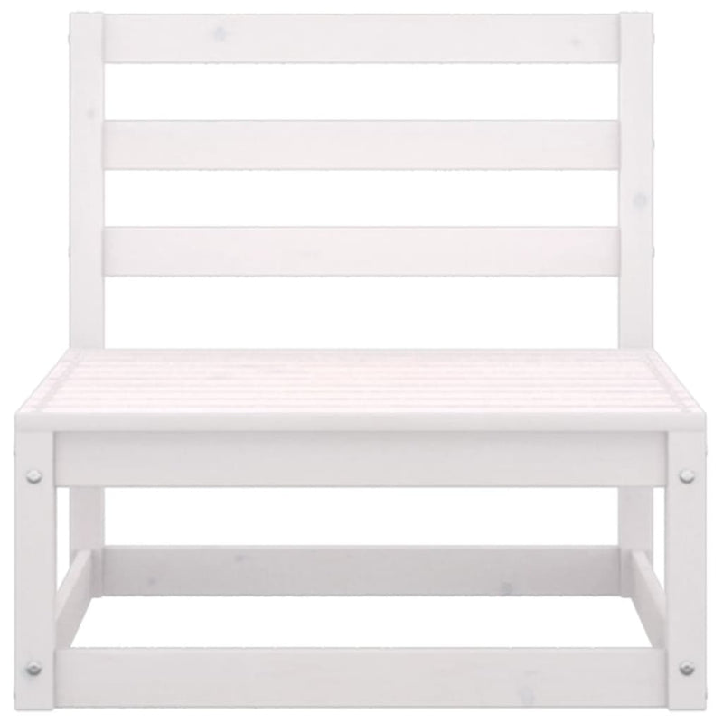 7 Piece Garden Lounge Set White Solid Pinewood