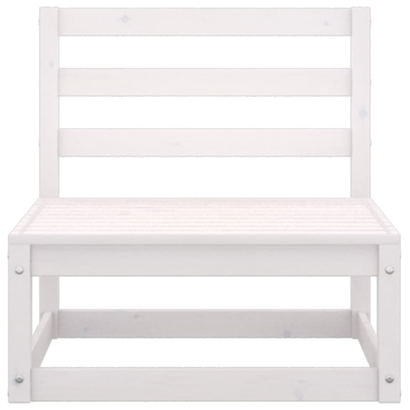 vidaXL 8 Piece Garden Lounge Set White Solid Pinewood