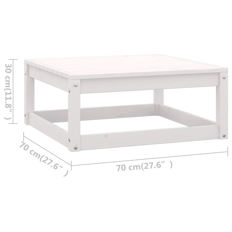 vidaXL 8 Piece Garden Lounge Set White Solid Pinewood