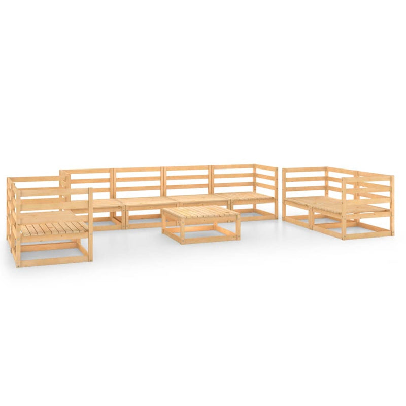 vidaXL 9 Piece Garden Lounge Set Solid Pinewood