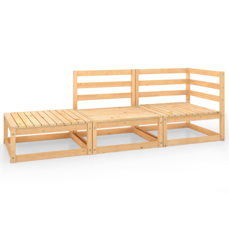 vidaXL 3 Piece Garden Lounge Set Solid Pinewood