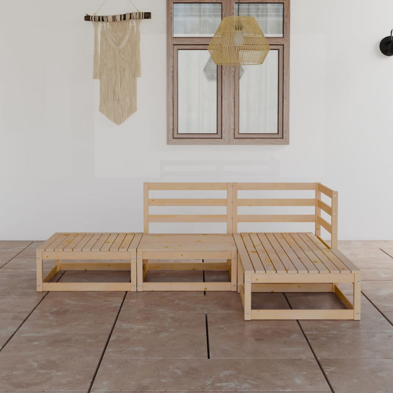 vidaXL 4 Piece Garden Lounge Set Solid Pinewood