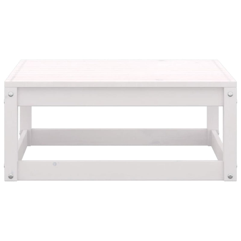 4 Piece Garden Lounge Set White Solid Pinewood