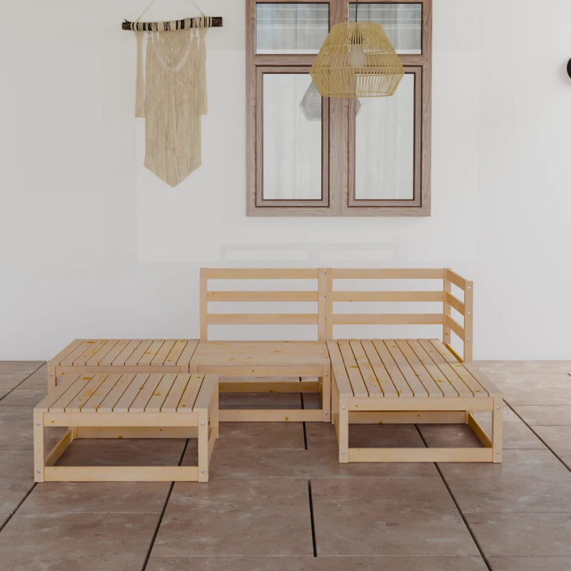 vidaXL 5 Piece Garden Lounge Set Solid Pinewood