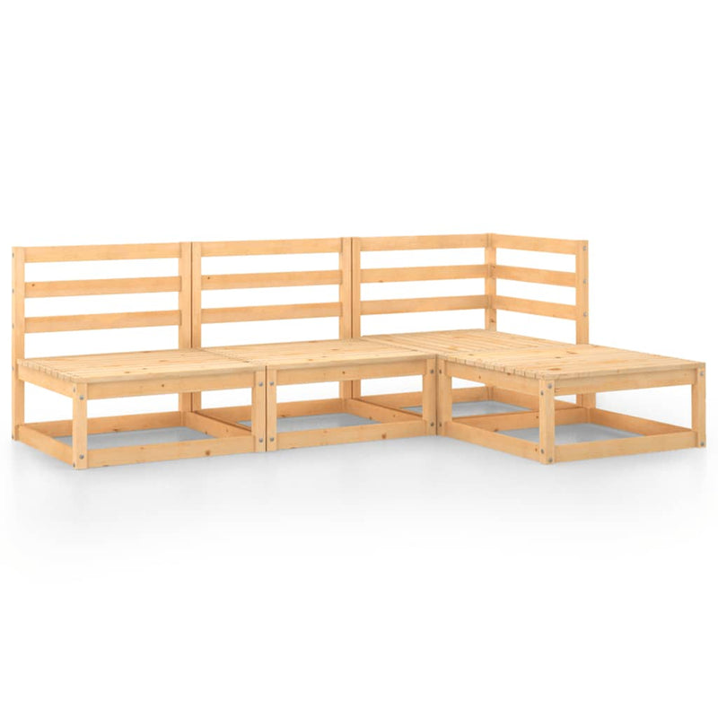 vidaXL 4 Piece Garden Lounge Set Solid Pinewood