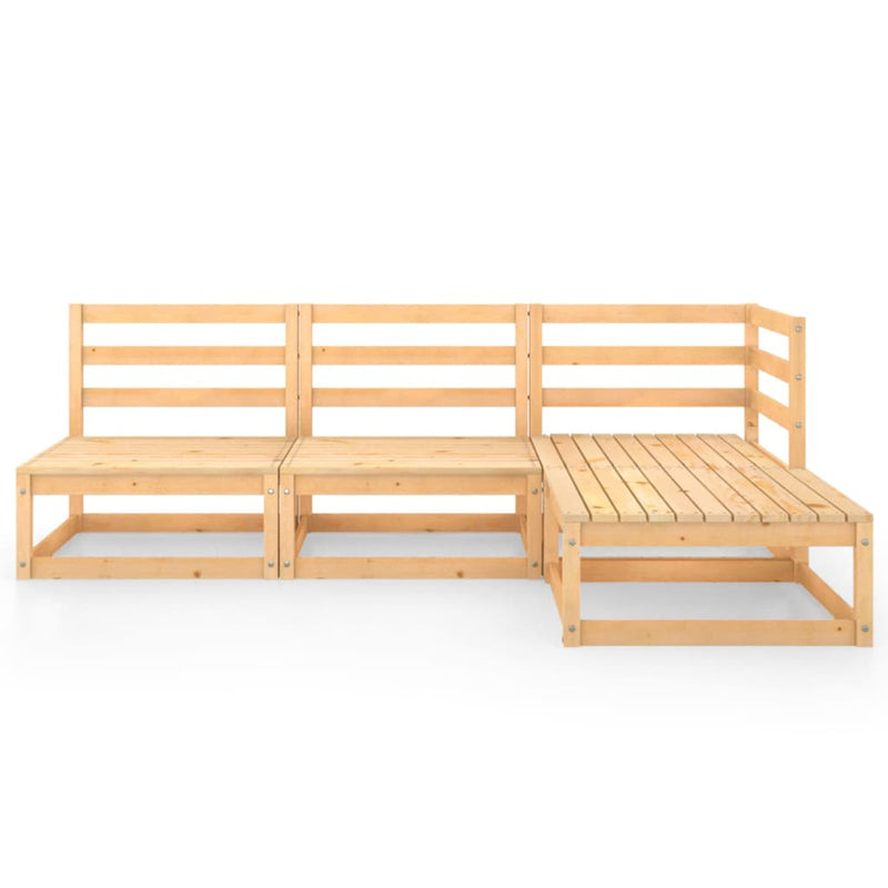 vidaXL 4 Piece Garden Lounge Set Solid Pinewood