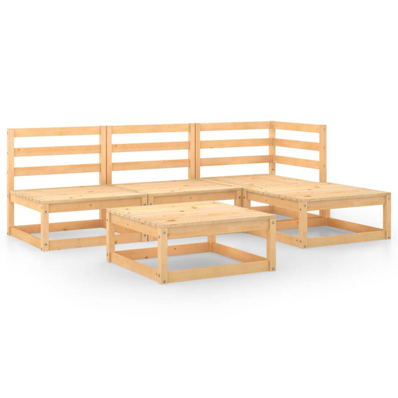 vidaXL 5 Piece Garden Lounge Set Solid Pinewood