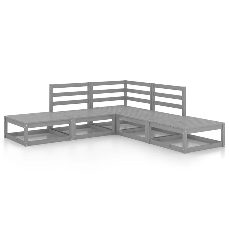 vidaXL 5 Piece Garden Lounge Set Grey Solid Pinewood