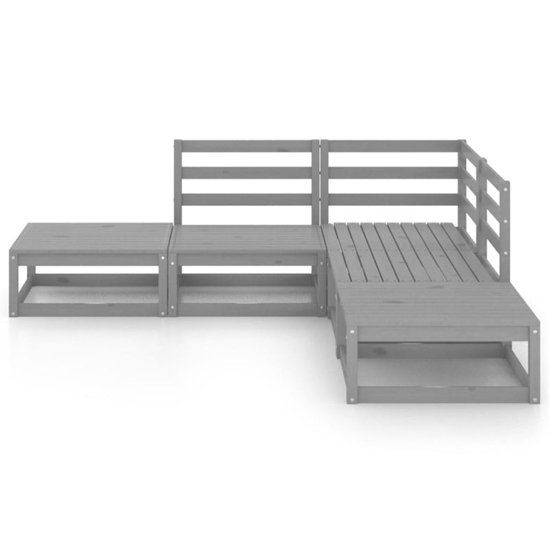 vidaXL 5 Piece Garden Lounge Set Grey Solid Pinewood