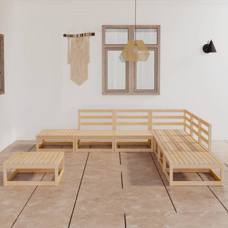 vidaXL 8 Piece Garden Lounge Set Solid Pinewood