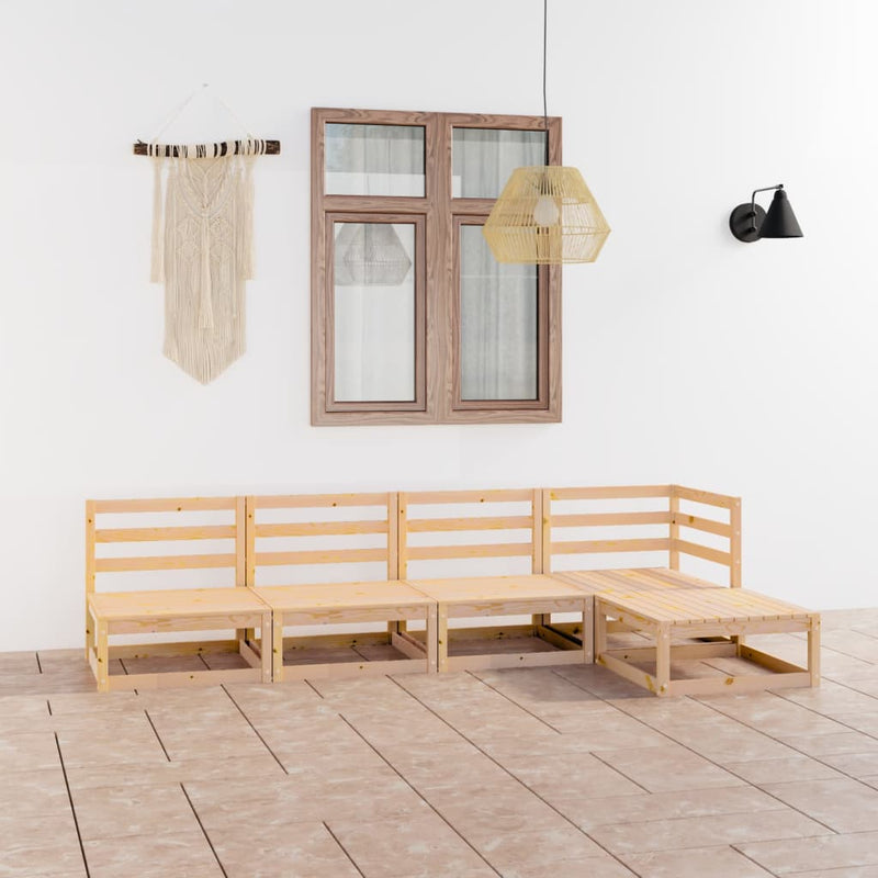 vidaXL 5 Piece Garden Lounge Set Solid Pinewood