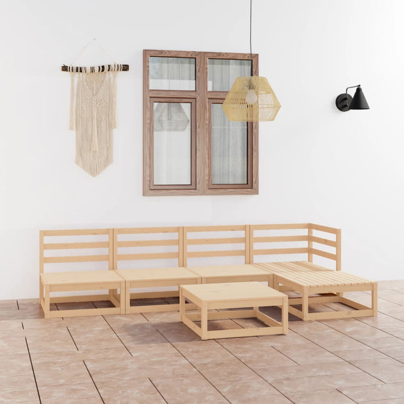 vidaXL 6 Piece Garden Lounge Set Solid Pinewood
