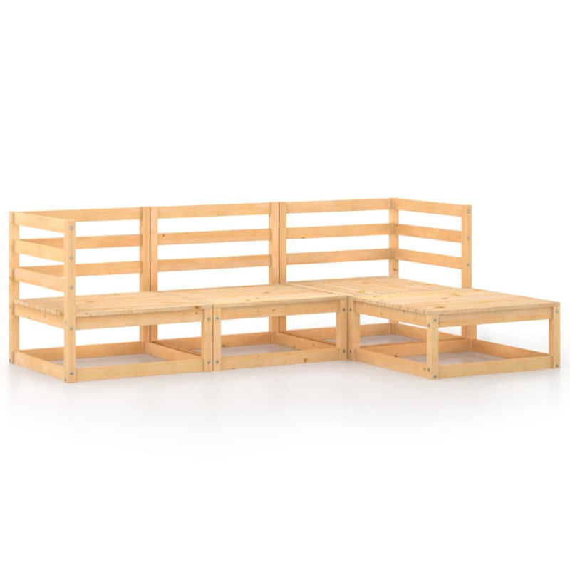 vidaXL 4 Piece Garden Lounge Set Solid Pinewood