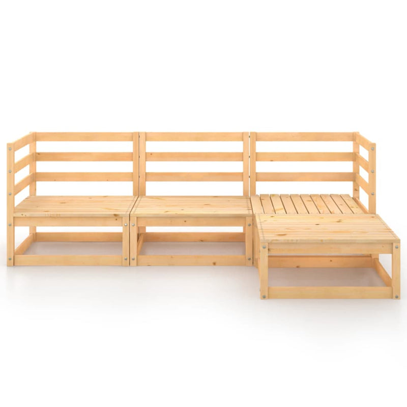 vidaXL 4 Piece Garden Lounge Set Solid Pinewood