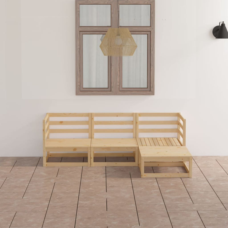 vidaXL 4 Piece Garden Lounge Set Solid Pinewood