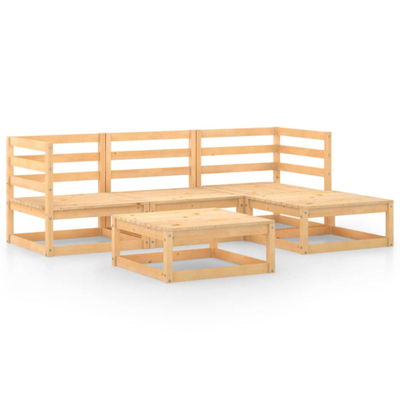 vidaXL 5 Piece Garden Lounge Set Solid Pinewood