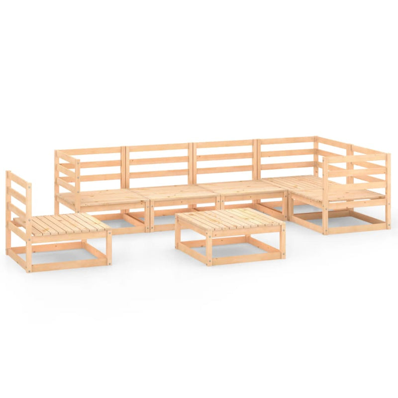 vidaXL 7 Piece Garden Lounge Set Solid Pinewood