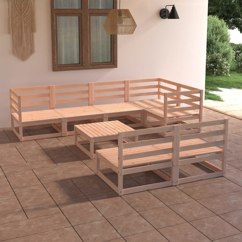 vidaXL 8 Piece Garden Lounge Set Solid Pinewood