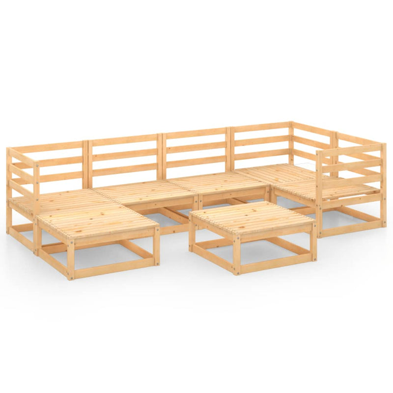 vidaXL 7 Piece Garden Lounge Set Solid Pinewood