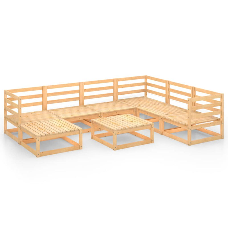 vidaXL 8 Piece Garden Lounge Set Solid Pinewood
