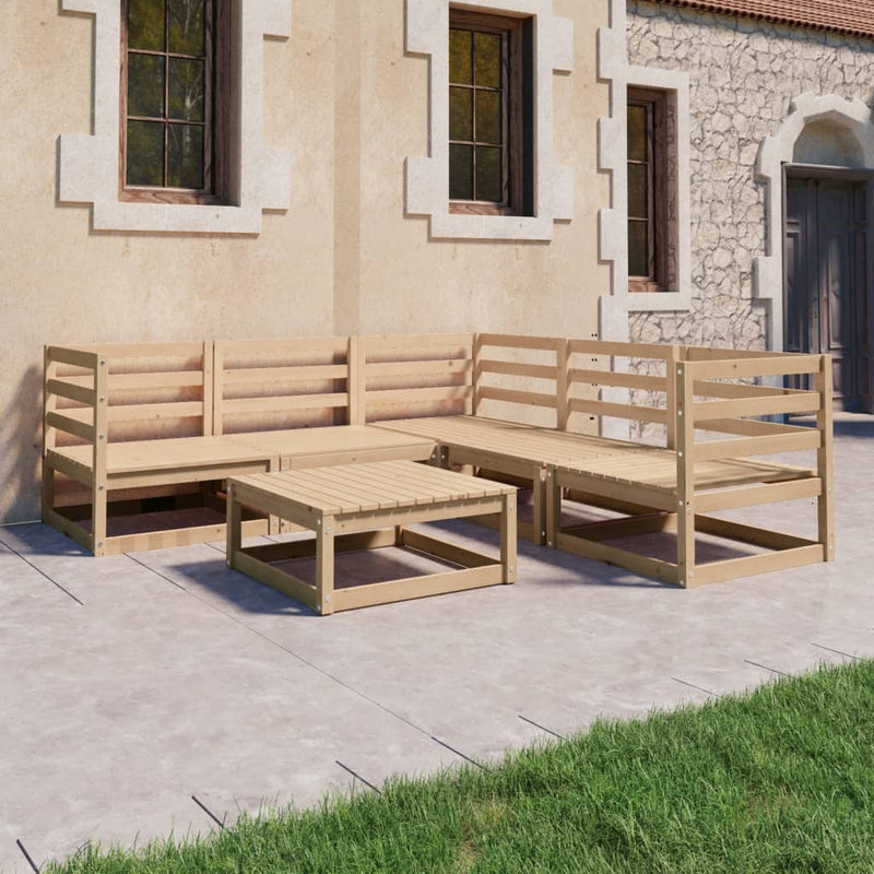 vidaXL 6 Piece Garden Lounge Set Solid Pinewood